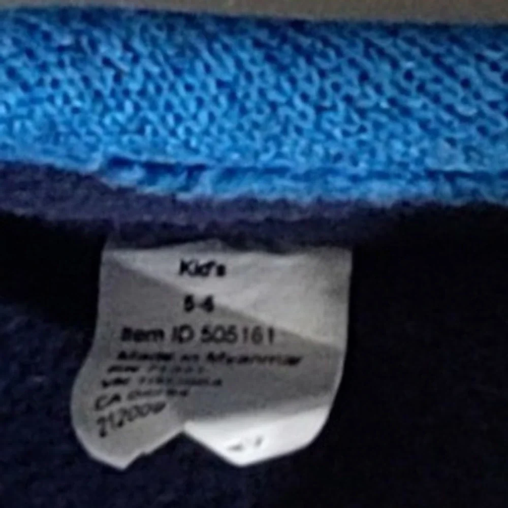 LL Bean Kids Daybreak Scuffs Shark Blue Sweater Knit Slippers Size 5-6 505181